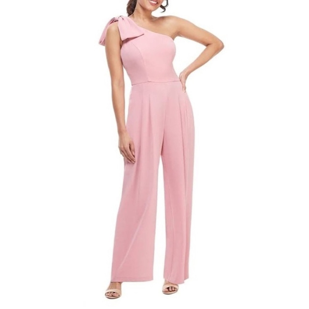 NWT Gal Meets Glam Sylvia Pink Bow Jumpsuit